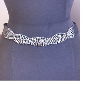 Tasha Braided light green Rhinestone Belt Elastic stretch woman Sm Y2K
Preloved